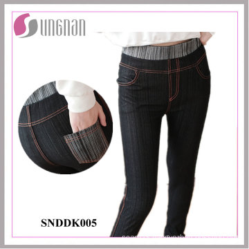 Fashionable Women High Waist Faked Jeans Leggings (SNDDK005)